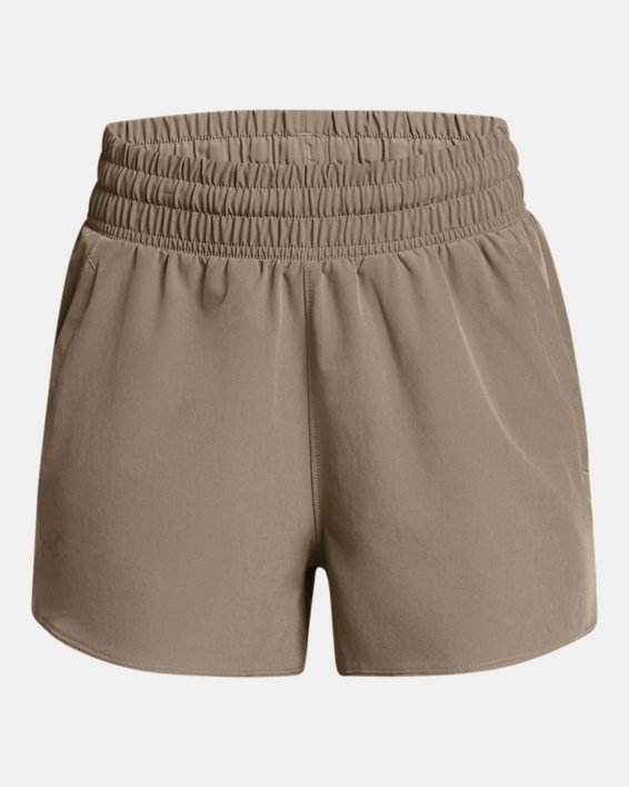 Shorts de tejido de 8 cm (3 in) UA Flex para mujer, Brown, pdpMainDesktop image number 4